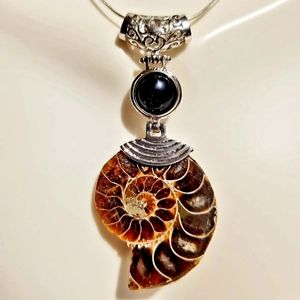 Ammonite/Sandstone Fossil Pendant
